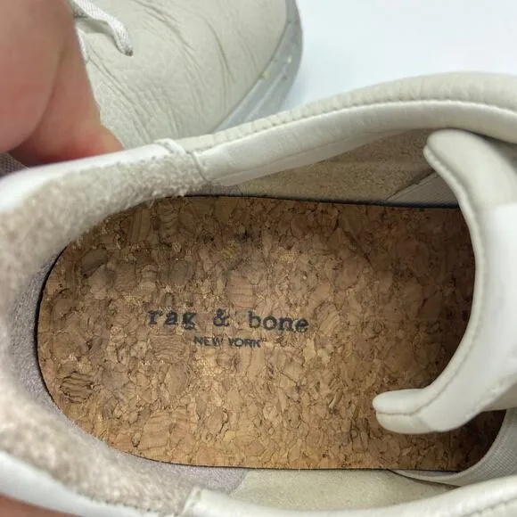 Rag &amp; Bone Leather Revival Low Top Sneakers Size 38 EU‎ 8 US Antique White