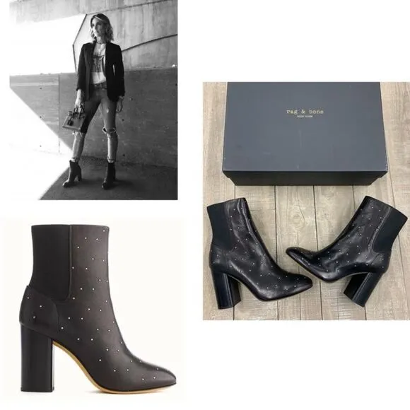 Rag &amp; Bone Metal Studded Agnes Chelsea Boots