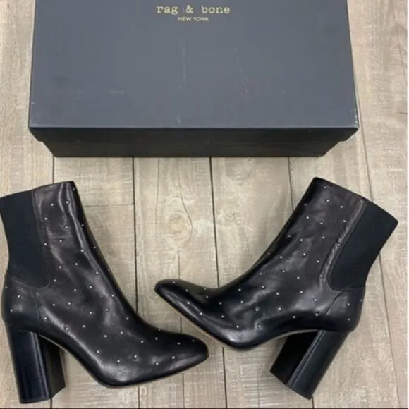 Rag &amp; Bone Metal Studded Agnes Chelsea Boots