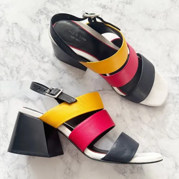 Rag &amp; Bone Reese Block Heel Sandals in Color Multi