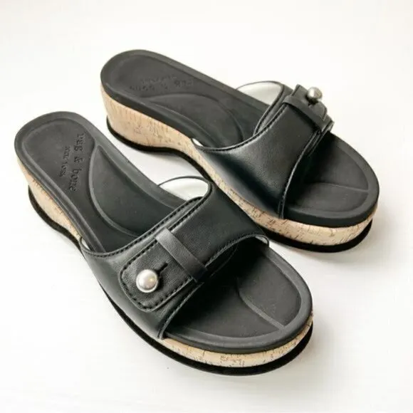 Rag &amp; Bone Women's Black Ragbone Sommer Wedge Sandal size 8