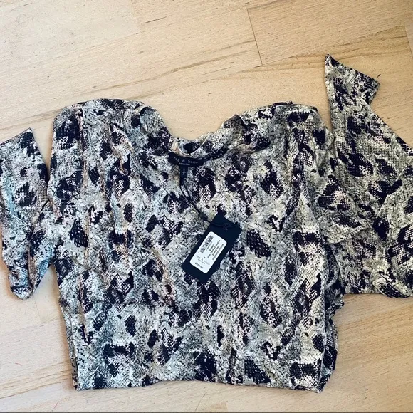 Rag and Bone snake print draped mini dress