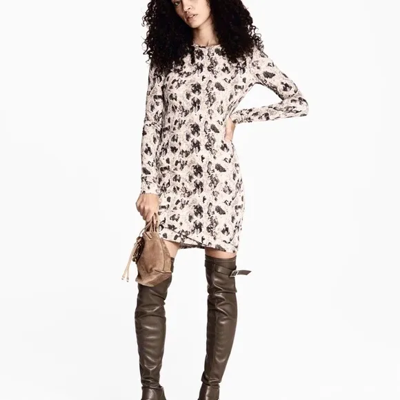 Rag and Bone snake print draped mini dress