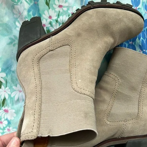 Rag &amp; Bone Shiloh Mid Chelsea Suede Taupe Boots - 39.5
