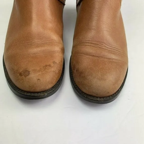 Ralph Lauren Jakayla Riding Boots size 7.5 Womens Tan Burnished Leather Hardware