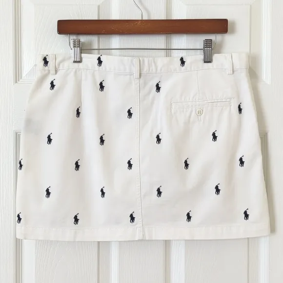 Ralph Lauren Sport Y2K Vintage Polo Logo Embroidered Low Waisted Mini Skirt 10