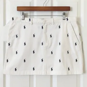 Ralph Lauren Sport Y2K Vintage Polo Logo Embroidered Low Waisted Mini Skirt 10
