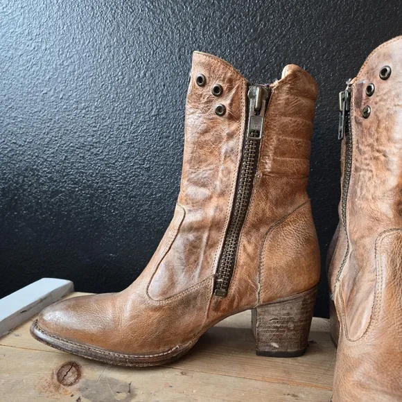 Rare BedStu Cobbler Series OnRush Tan Rustic Boots 9.5