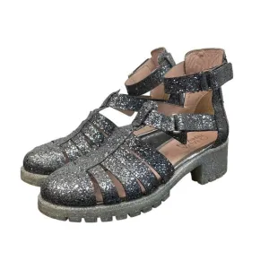 Rare Chiara Ferragni Glitter Chunky Platform Strappy Sandals Shoes Women's 10