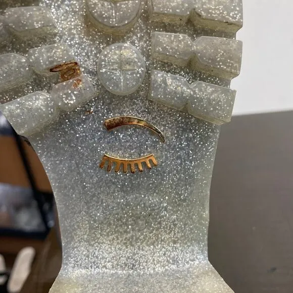 Rare Chiara Ferragni Glitter Chunky Platform Strappy Sandals Shoes Women's 10