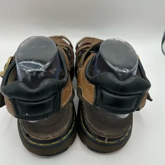 RARE DR MARTENS Sandals Mens Size 12 Brown Leather Fisherman Made In ENGLAND Y2K