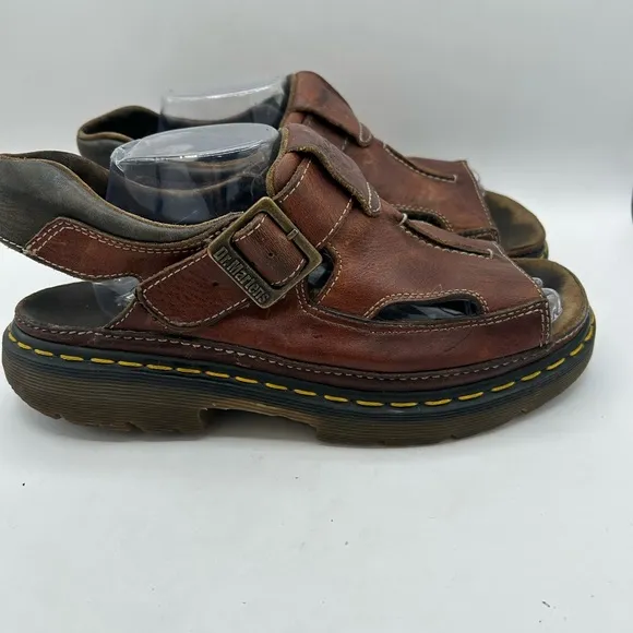 RARE Vintage Dr Doc Martens  Sandals Mens 11 Brown Leather Fisherman Chunky 8A60
