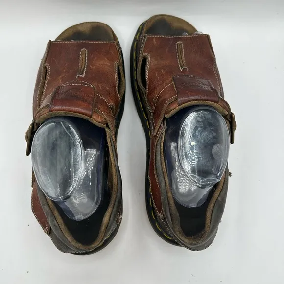 RARE Vintage Dr Doc Martens  Sandals Mens 11 Brown Leather Fisherman Chunky 8A60