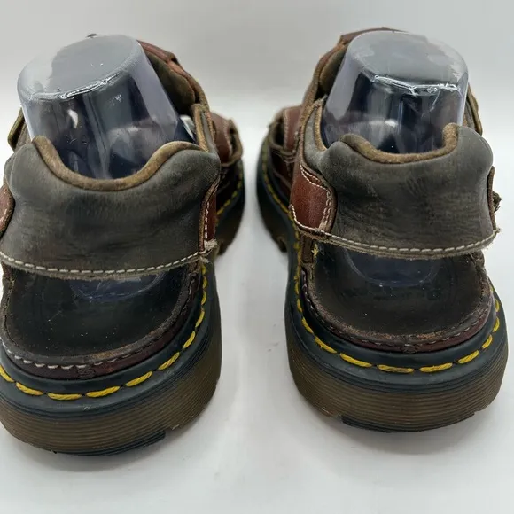 RARE Vintage Dr Doc Martens  Sandals Mens 11 Brown Leather Fisherman Chunky 8A60