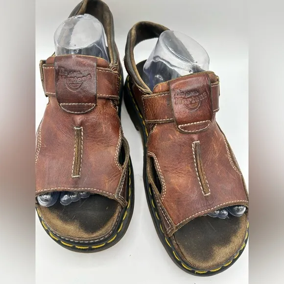 RARE Vintage Dr Doc Martens  Sandals Mens 11 Brown Leather Fisherman Chunky 8A60