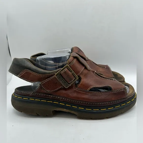 RARE Vintage Dr Doc Martens  Sandals Mens 11 Brown Leather Fisherman Chunky 8A60