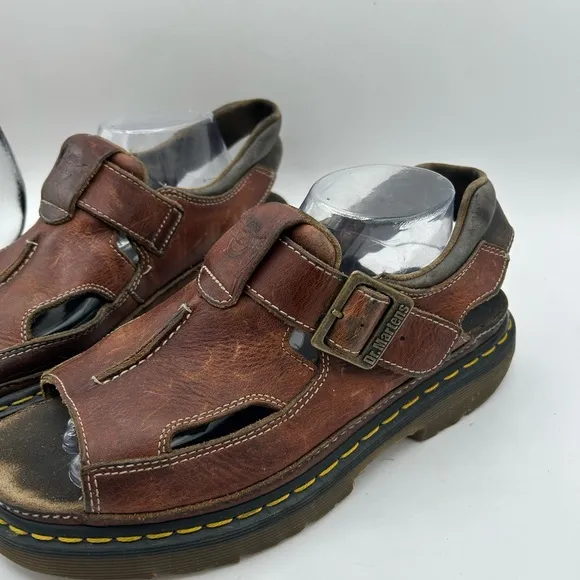 RARE Vintage Dr Doc Martens  Sandals Mens 11 Brown Leather Fisherman Chunky 8A60