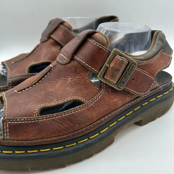 RARE Vintage Dr Doc Martens  Sandals Mens 11 Brown Leather Fisherman Chunky 8A60
