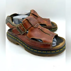 RARE Vintage Dr Doc Martens  Sandals Mens 11 Brown Leather Fisherman Chunky 8A60