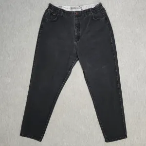RARE!! Vintage Plus Size Lee High Rise Baggy Tapered Leg Black Denim Mom Jeans