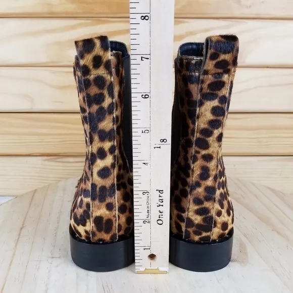 Rebecca Minkoff 6.5 US Sabeen Too Chelsea Booties Leopard Print Cow Fur Boot NEW