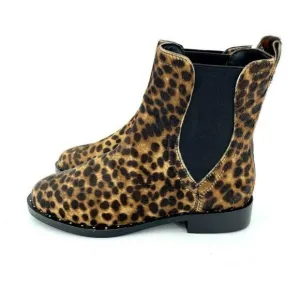 Rebecca Minkoff Boots Leopard Calf hair Studded Ankle SZ 7 NEW