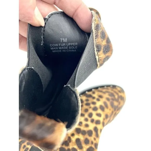 Rebecca Minkoff Boots Leopard Calf hair Studded Ankle SZ 7 NEW
