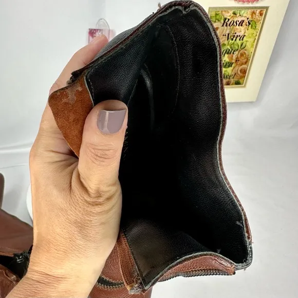 Rebecca Minkoff DAlli Brown/Black Ankle Zip Leather Boots Size 10M