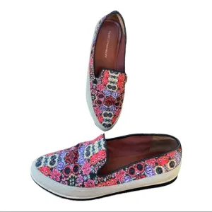Rebecca Minkoff Sisa Shoes Size 9.5 Canvas Floral Slip On Loafers.