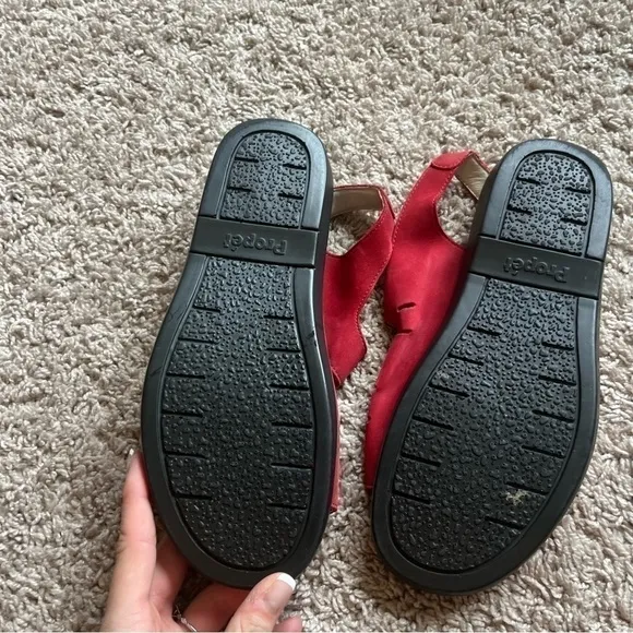 Red leather Propet sandals