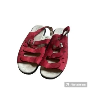 Red leather Propet sandals