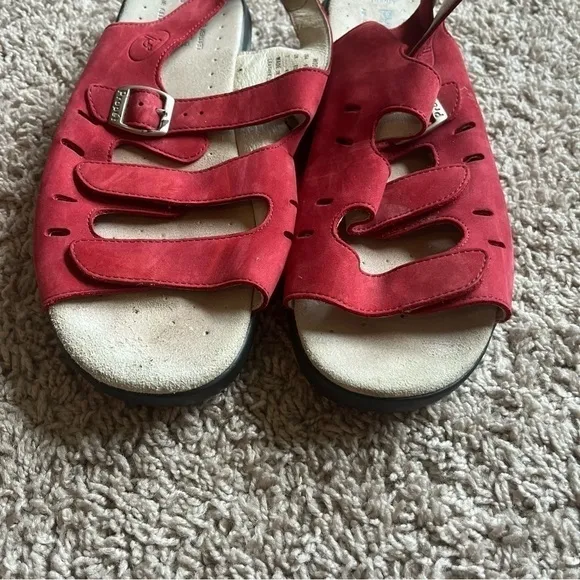Red leather Propet sandals
