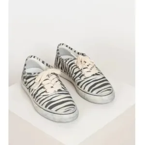 Re/Done 70s Low Top Skate Sneaker in Faded Zebra Print New With Box Dust bag