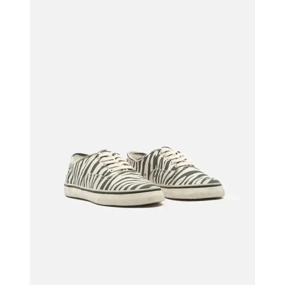Re/Done 70s Low Top Skate Sneaker in Faded Zebra Print New With Box Dust bag