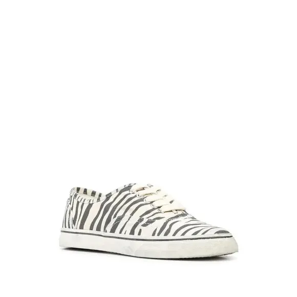 Re/Done 70s Low Top Skate Sneaker in Faded Zebra Print New With Box Dust bag