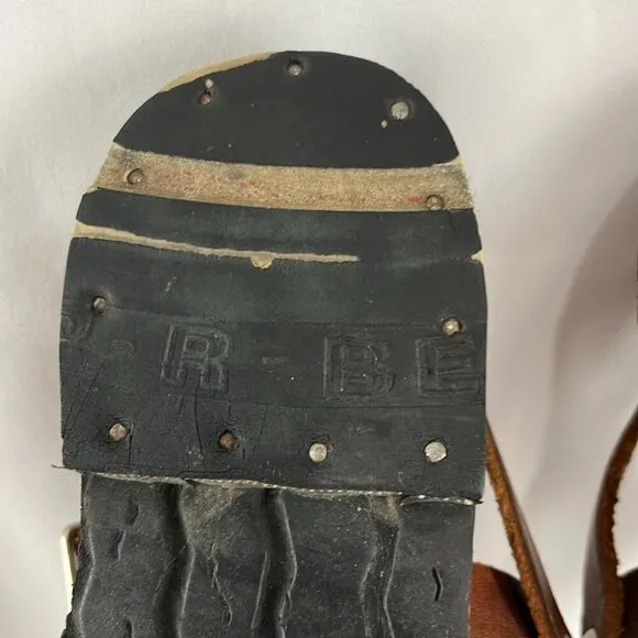 Re/Done 70s Tire Tread Brown Distressed Leather Sandals