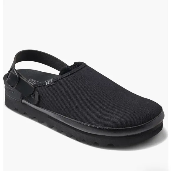 Reef Black Slip-On Loafers with Adjustable Strap