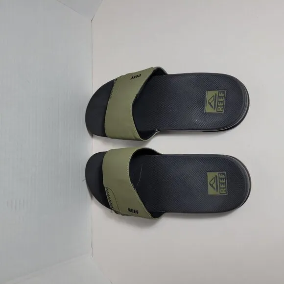 Reef Fanning Slides Men's Sandals Olive / Gum Size 12