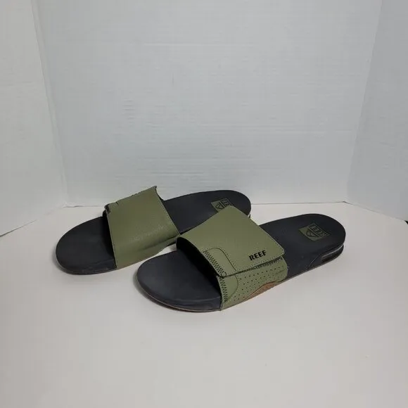 Reef Fanning Slides Men's Sandals Olive / Gum Size 12