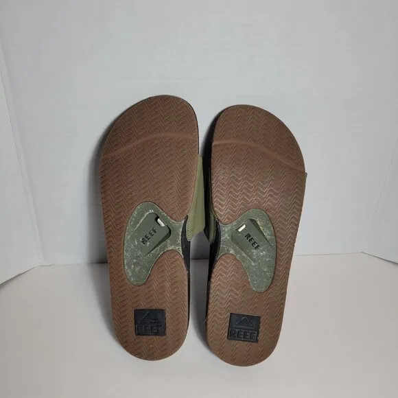 Reef Fanning Slides Men's Sandals Olive / Gum Size 12