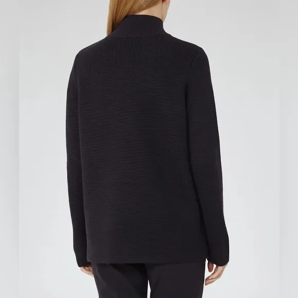 REISS Emily Button-Detail Jumper in Navy Size XS
