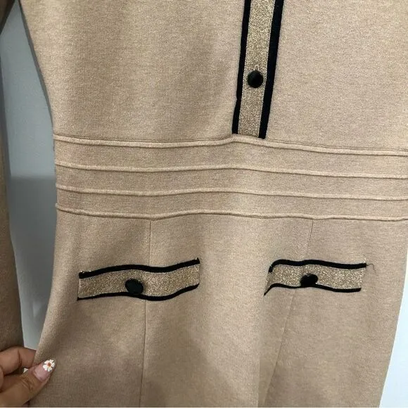 REISS Gemima Button Collar Knit Dress