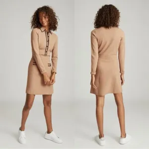 REISS Gemima Button Collar Knit Dress