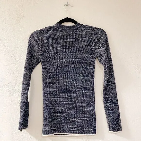 Reiss Sierra Crew Neck Sweater in Navy Blue Melange Small