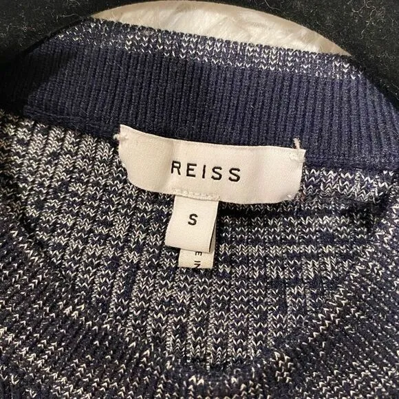 Reiss Sierra Crew Neck Sweater in Navy Blue Melange Small