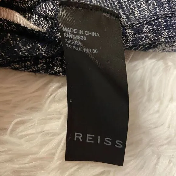 Reiss Sierra Crew Neck Sweater in Navy Blue Melange Small