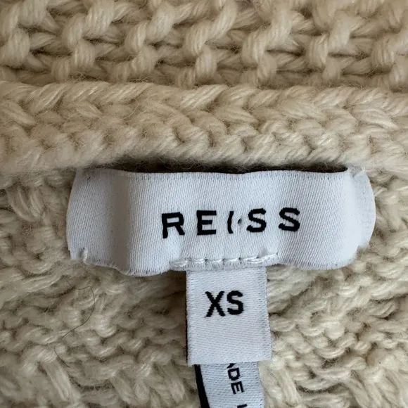 Reiss SUMMER SHAWL chunky Wool CASHMERE BLEND CARDIGAN XS