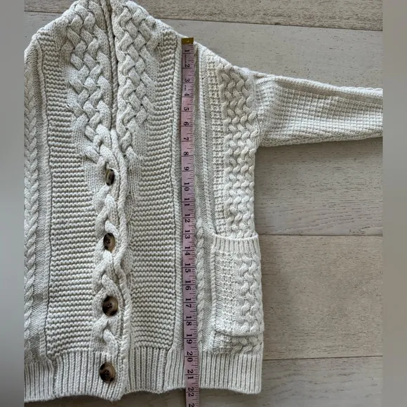 Reiss SUMMER SHAWL chunky Wool CASHMERE BLEND CARDIGAN XS