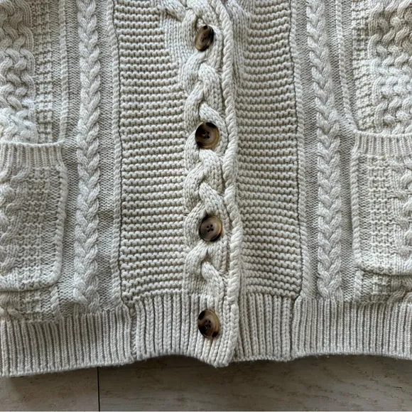 Reiss SUMMER SHAWL chunky Wool CASHMERE BLEND CARDIGAN XS