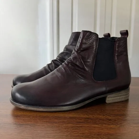 Remonte Ruched Chelsea Ankle Boots Women's 41 / 9.5 US Dark Red Comfort Shoe NWT